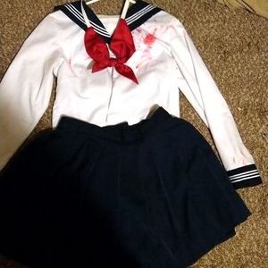 School girl outfit with blood